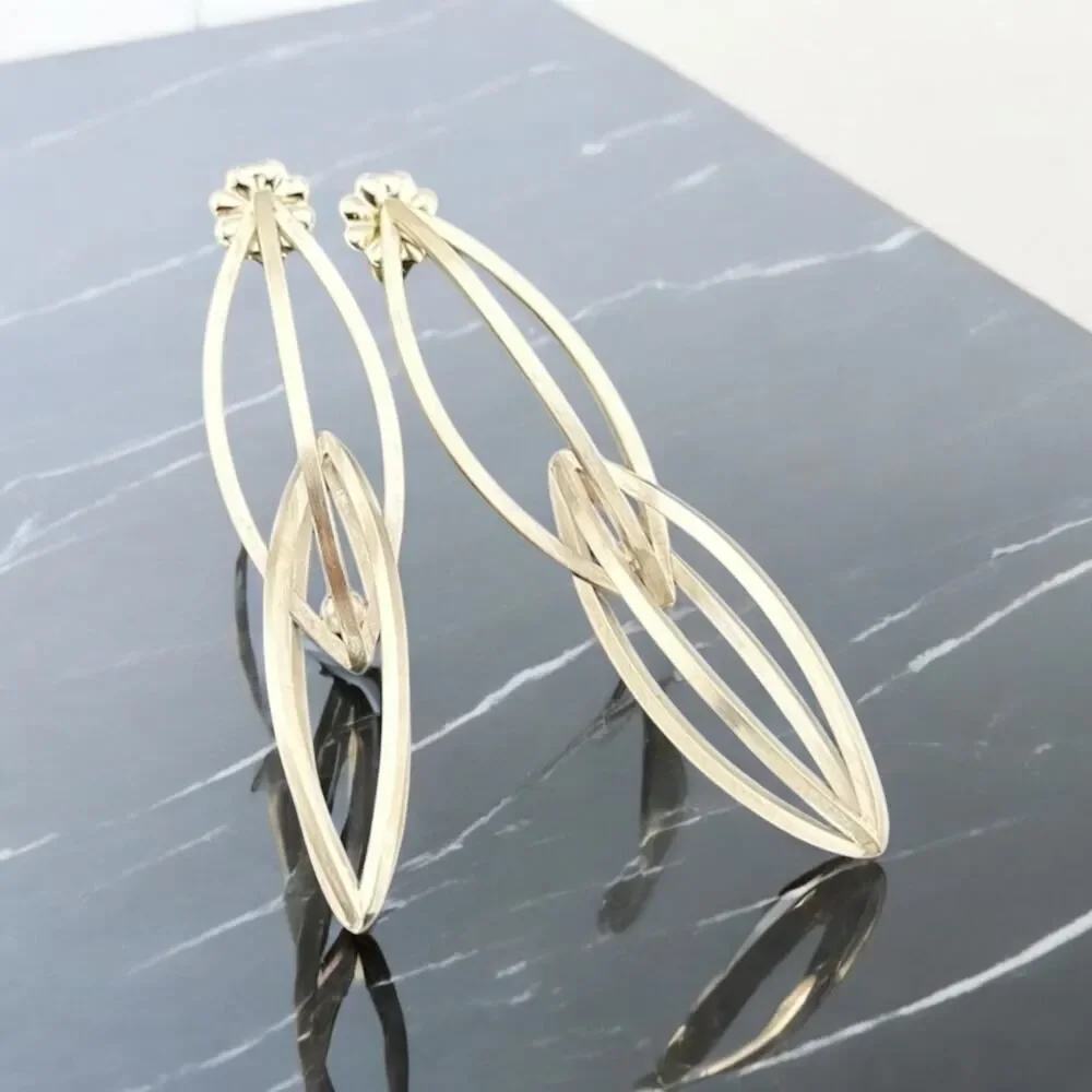 NEW Sterling Silver 3D Earrings by Megu's Attic